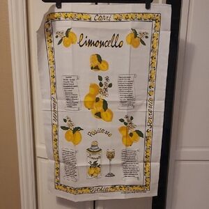 Italian Dish Towel Tea Towel Wall Hanging Lemon Limoncello Theme